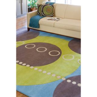 Hand tufted Contemporary Multi Colored Geometric Circles Mayflower