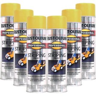 Rust Oleum 18 oz. Flat Yellow Professional Striping Spray Paint (6 Pack) DISCONTINUED 181426