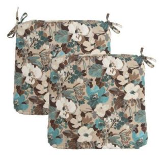 Hampton Bay Riviera Floral Outdoor Chair Cushion (2 Pack) DISCONTINUED 7348 02220300