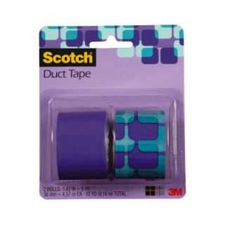 3M Scotch 1.5 in. x 5 yds. Violet Tiles and Violet Purple Duct Tape (2 Pack) 905 VTL 2PK