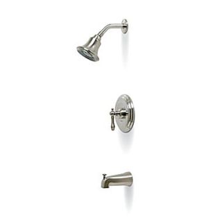 Premier Faucet Charlestown Single Handle Volume Control Tub and Shower Faucet; PVD Brushed Nickel