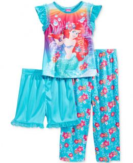 Disney Princess Toddler Girls 3 Piece Little Mermaid Ariel Pajama Set
