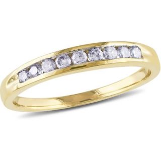 Miabella 1/4 Carat T.W. Diamond 14kt Yellow Gold Semi Eternity Anniversary Ring