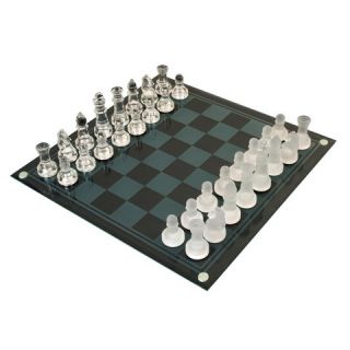 Classic Game Collection Etched Glass Chess Board Game Set