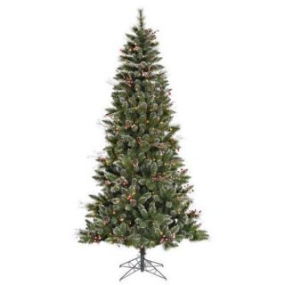 Vickerman 7' Green Snowtip Berry/Vine Artificial Christmas Tree with 350 Clear Mini Lights with Stand