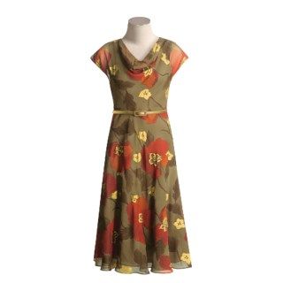 Ellen Tracy Printed Silk Chiffon Dress (For Women) 1126F 38