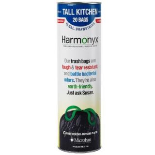 Harmonyx 13 Gal. Tall Kitchen Antimicrobial Odor Control Drawstring Trash Bags (20 Count) 13090020