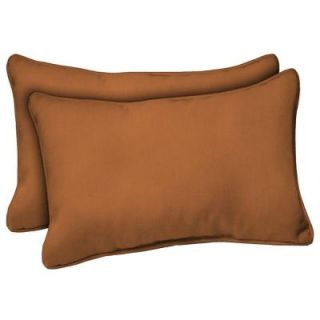 Hampton Bay Rust Solid Rectangular Outdoor Throw Pillow (2 Pack) DISCONTINUED WC04121B 9D2