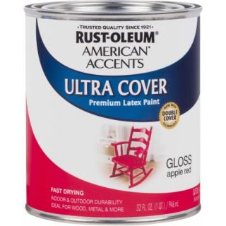 Rust Oleum American Accents Ultra Cover Quart, Gloss Apple Red