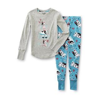 Joe Boxer Girls 2 Pairs Pajamas   Eat Sleep Play   Clothing, Shoes