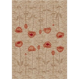 Milliken Poppy Rectangular Yellow Floral Tufted Accent Rug (Common 2 ft x 4 ft; Actual 24 in x 46 in)