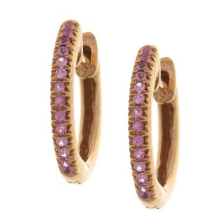 14k Rose Gold Pink Sapphire Hoop Earrings   Shopping   Top