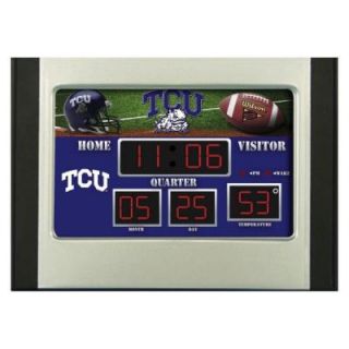 Texas Christian University 6.5 in. x 9 in. Scoreboard Alarm Clock with Temperature 0128682