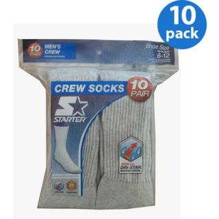 Starter Men's Crew Socks, 10 Pack