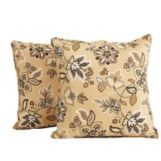 Hampton Bay Pembrey Floral Outdoor Throw Pillow (2 Pack) HD14209