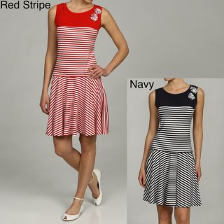 AA Studio Womens Striped Drop Waist Sleeveless Dress   13396301