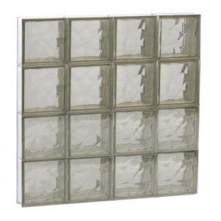 Clearly Secure 31 in. x 31 in. x 3.125 in. Wave Pattern Bronze Non Vented Glass Block Window 3232SBZ