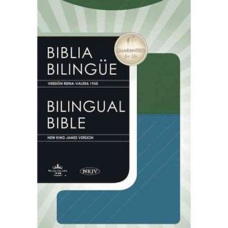 Biblia Bilingue / Bilingual Bible Version Reina Valera 1960 / New King James Version Blue / Green LeatherSoft