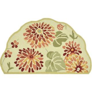 Loloi Rugs Summerton Life Style Collection Maize 2 ft. 3 in. x 3 ft. 9 in. Scalloped Hearth Area Rug SUMRSSC07MA00234D