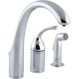 Kohler Faucet K 10430 CP Forte Polished Chrome  One Handle with Sidespray Kitchen Faucets