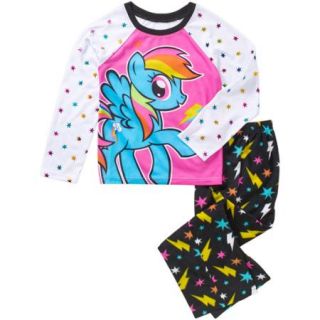 My Little Pony Girls' License Fleece Sleep Pant & Poly Top 2 Piece Pajama Set
