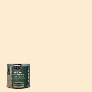 BEHR Premium 8 oz. #SC157 Navajo White Solid Color Weatherproofing All In One Wood Stain and Sealer Sample 501116