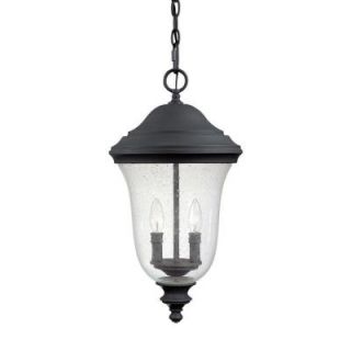 Filament Design 2 Light Hanging Lantern Black Seeded Glass DISCONTINUED CLI CPT203395192