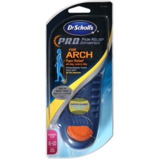 Dr. Scholl's P.R.O. Pain Relief Orthotics for Arch, Women's Size 6 10, 1 pair