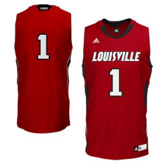 adidas Louisville Cardinals #1 Replica Jersey   Red