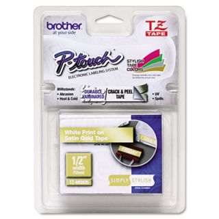 Brother P Touch Tz Standard Adhesive Laminated Labeling Tape, 1/2 X
