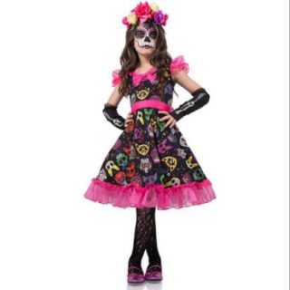 Sugar Skull Sweetie Costume for Kids   Size L