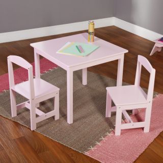 Simple Living Hayden Kids Pink/ White 3 piece Table and Chair Set