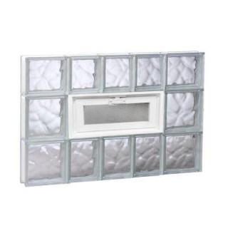 Clearly Secure 32.75 in. x 21.25 in. x 3.125 in. Vented Wave Pattern Glass Block Window 3422VDC