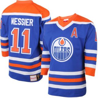 Mark Messier Edmonton Oilers Mitchell & Ness Throwback Authentic Vintage Jersey   Blue