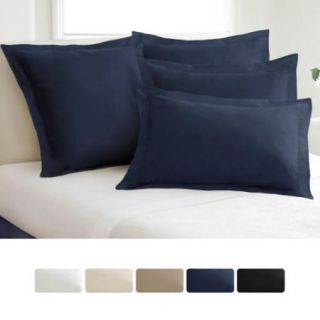 Cotton Blend Poplin Tailored Decorative Pillow Shams (Pack of 2) Standard   White