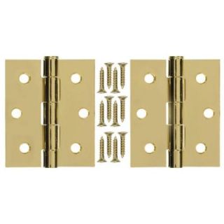 3 in. x 25 in. Steel and Brass Plated Hinge (1 Pair) V35BR   Mobile