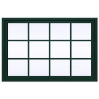 JELD WEN 47.5 in. x 35.5 in. V 4500 Series Fixed Picture Vinyl Window with Grids in Black THDJW142100269