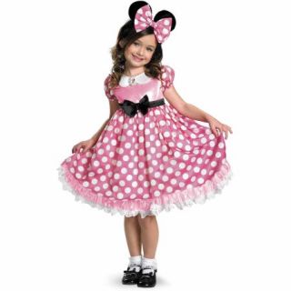 Disney Mickey Mouse Clubhouse Pink Minnie Mouse Glow in the Dark Toddler Halloween Costume, Size 3T 4T