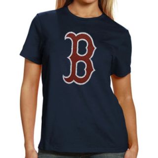 Majestic Select Boston Red Sox Ladies Navy Blue Official Logo Single Premium T shirt