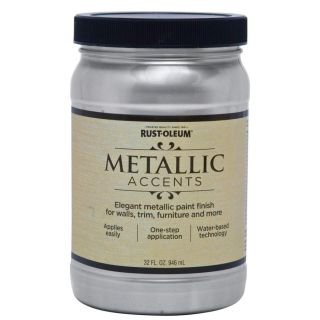 Rust Oleum American Accents Sterling Silver Gloss Metallic Latex Interior Paint (Actual Net Contents 32 fl oz)