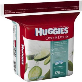 HUGGIES One & Done Refreshing Cucumber & Green Tea Baby Wipe Refill, 176 count
