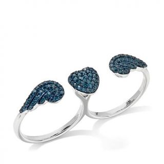 Rarities Fine Jewelry with Carol Brodie 0.6ctw Blue Diamond Sterling Silver "W   7836652