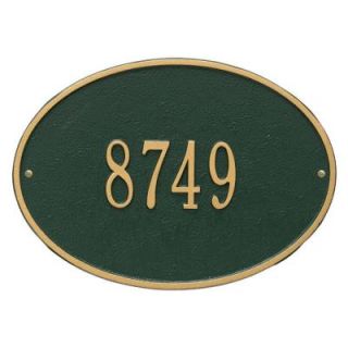 Whitehall Products Cape Charles Standard Rectangular Green/Gold Wall 2 Line Address Plaque 1176GG