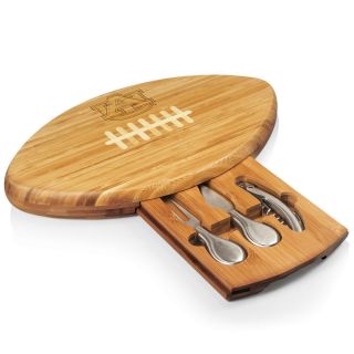 Picnic Time 907 00 505 043 0 Quarterback Auburn University Tigers Engraved Cutting Cheese Tray in Natural