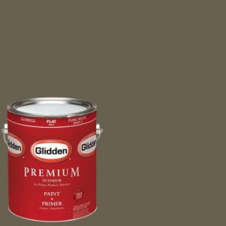 Glidden Premium 1 gal. #HDGWN65 Bronzed Ivy Flat Latex Interior Paint with Primer HDGWN65P 01F