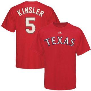 Majestic Texas Rangers #5 Ian Kinsler Red Players Big Sizes T shirt