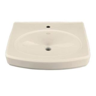 KOHLER Pinoir 22 in. Wall Mount Vitreous China Sink Basin in Almond with Overflow Drain K 2028 1 47