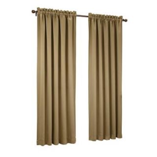 Sun Zero Taupe Gregory Room Darkening Pole Top Curtain Panel, 54 in. W x 63 in. L 43184