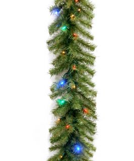 9 ft. Norwood Fir Pre Lit LED Garland   Battery Operated   Christmas Garland