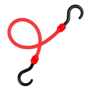 The Perfect Bungee 18 in. Polyurethane Bungee Cord with Molded Nylon Hooks in Red PC18R